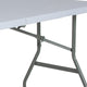 4.97-Foot Bi-Fold Granite White Plastic Folding Table with Handle - Event Table