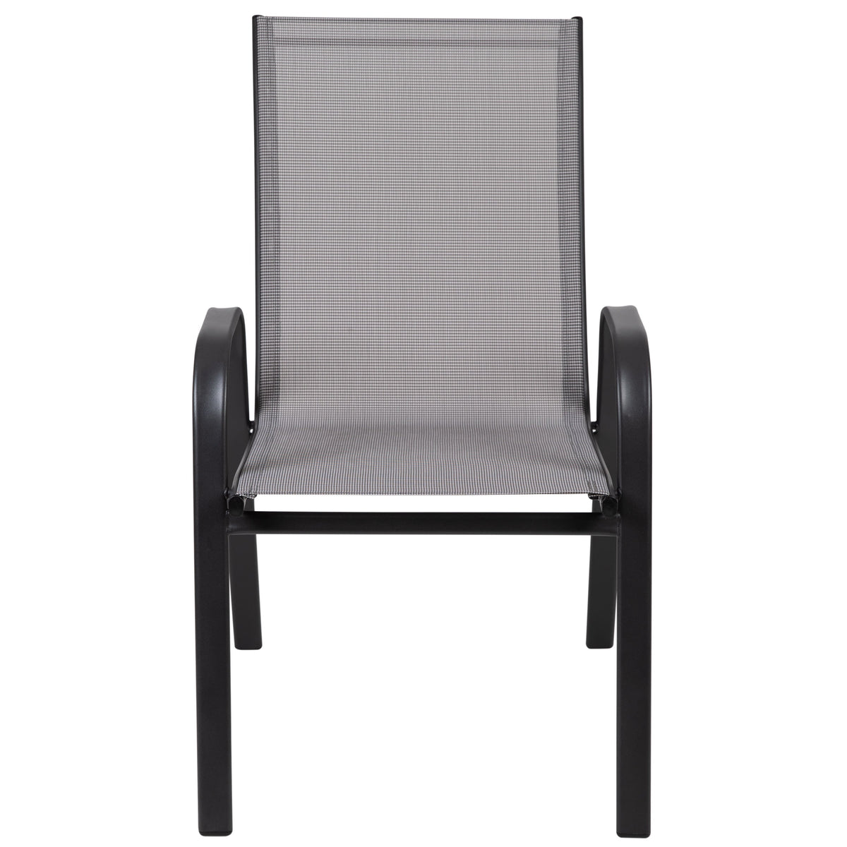 Gray |#| 4 Pack Gray Outdoor Stack Chair with Flex Comfort Material - Patio Stack Chair