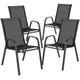 Black |#| 4 Pack Black Outdoor Stack Chair with Flex Comfort Material - Patio Stack Chair