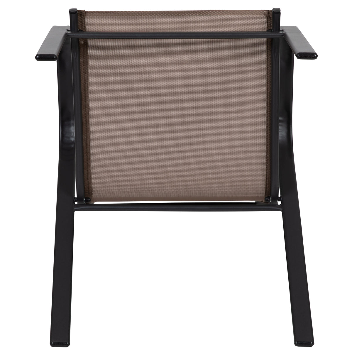 Brown |#| 4 Pack Brown Outdoor Stack Chair with Flex Comfort Material - Patio Stack Chair