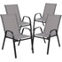 4 Pack Brazos Series Outdoor Stack Chair with Flex Comfort Material and Metal Frame