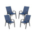 4 Pack Brazos Series Outdoor Stack Chair with Flex Comfort Material and Metal Frame