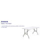 5-Foot Granite White Plastic Folding Table - Banquet / Event Folding Table