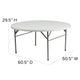 5-Foot Round Bi-Fold Granite White Plastic Folding Table with Carrying Handle