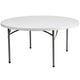 5-Foot Round Plastic Folding Event Table w/ 2inch Thick White Surface