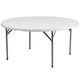 5-Foot Round White Plastic Folding Table - Banquet / Event Folding Table