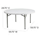 5-Foot Round Plastic Folding Event Table w/ 2inch Thick White Surface