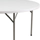 5-Foot Round White Plastic Folding Table - Banquet / Event Folding Table