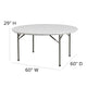 5-Foot Round Granite White Plastic Folding Table - Banquet / Event Folding Table