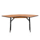 5.5 ft. x 2 ft. Serpentine Wood Folding Banquet and Hospitality Table