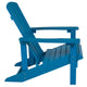 Blue |#| Star and Moon Fire Pit with Mesh Cover & 4 Blue Poly Resin Adirondack Chairs