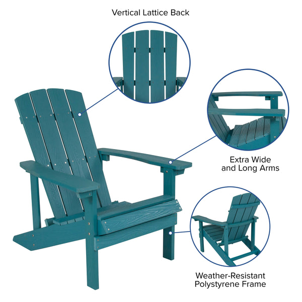 Sea Foam |#| Star and Moon Fire Pit with Mesh Cover & 4 Sea Foam Poly Resin Adirondack Chairs