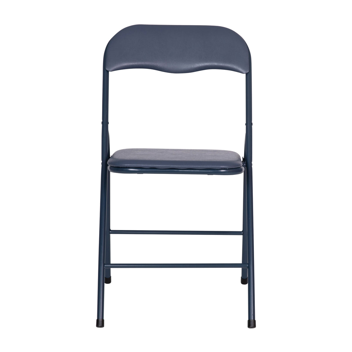 Navy |#| 5 Piece Navy Folding Card Table and Chair Set with Upholstered Table Top