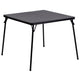 Black |#| 5 Piece Black Folding Card Table and Chair Set with Upholstered Table Top