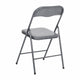 Gray |#| 5 Piece Gray Folding Card Table and Chair Set with Upholstered Table Top