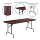 6-Foot Mahogany Melamine Laminate Folding Banquet & Catering Table