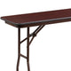 6-Foot Mahogany Melamine Laminate Folding Training/Seminar Table - Event Table