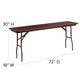 6-Foot Mahogany Melamine Laminate Folding Training/Seminar Table - Event Table