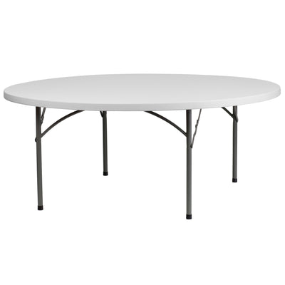 6-Foot Round Plastic Folding Table