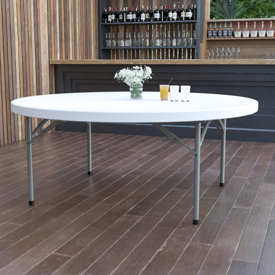 6-Foot Round Plastic Folding Table