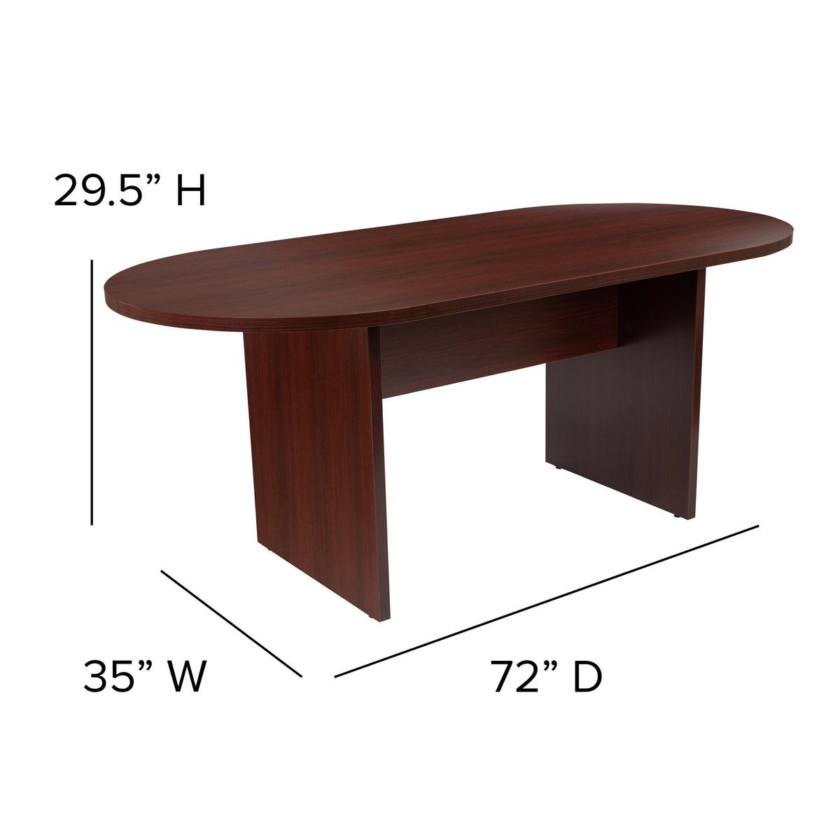 Mahogany |#| 6 Foot (72 inch) Classic Oval Conference Table in Mahogany - Meeting Table