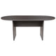 Rustic Gray |#| 6 Foot (72 inch) Classic Oval Conference Table in Rustic Gray - Meeting Table