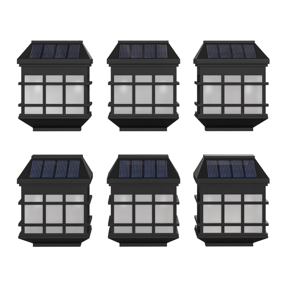 Black |#| Decorative Wall Mount Solar Powered Lighting for Decks and Fencing in Black