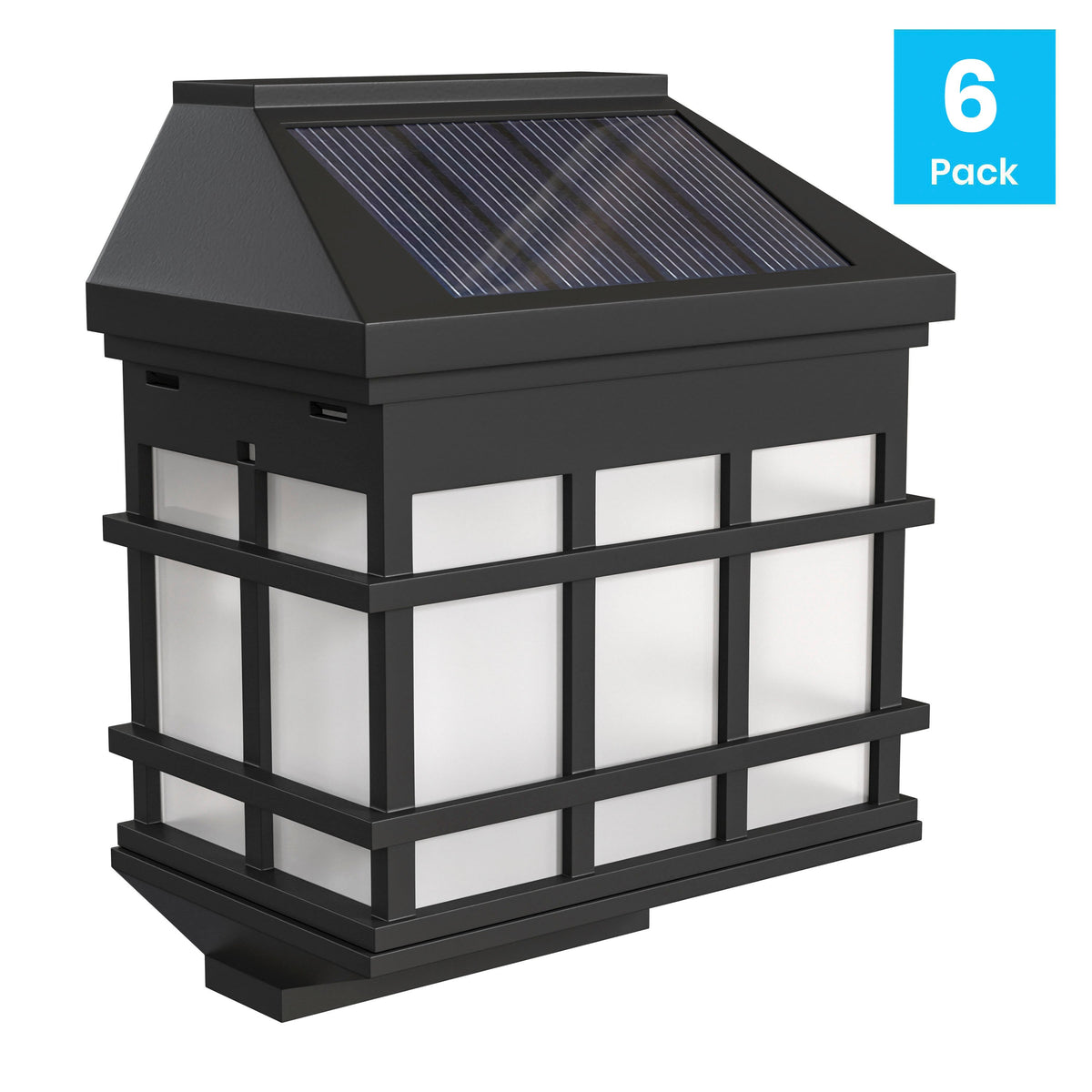 Black |#| Decorative Wall Mount Solar Powered Lighting for Decks and Fencing in Black