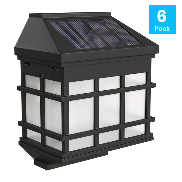 Black |#| Decorative Wall Mount Solar Powered Lighting for Decks and Fencing in Black