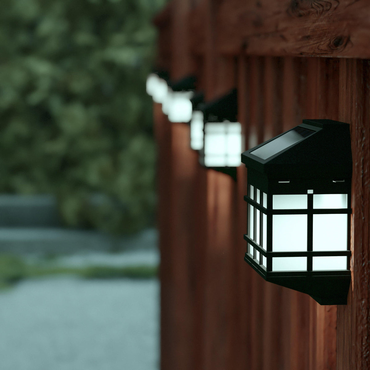 Black |#| Decorative Wall Mount Solar Powered Lighting for Decks and Fencing in Black