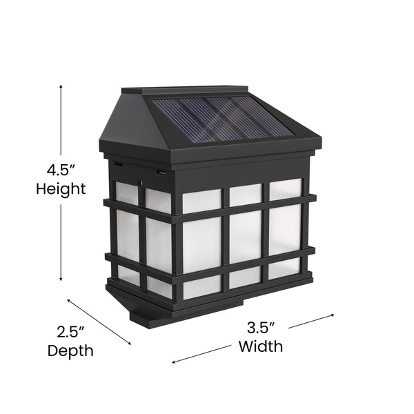Black |#| Decorative Wall Mount Solar Powered Lighting for Decks and Fencing in Black