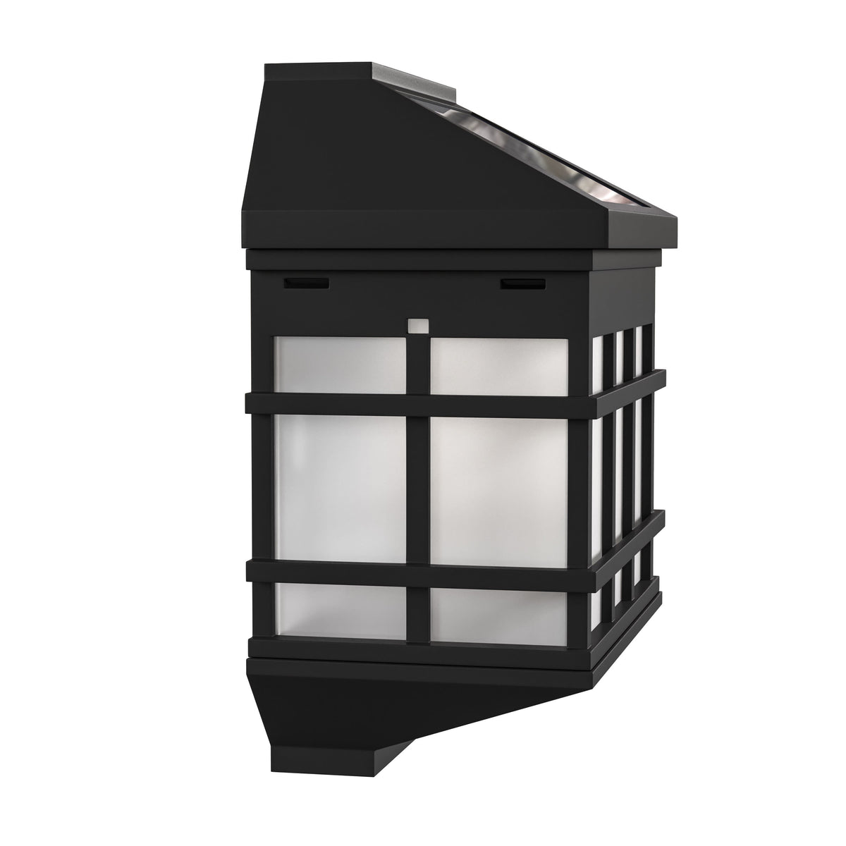 Black |#| Decorative Wall Mount Solar Powered Lighting for Decks and Fencing in Black