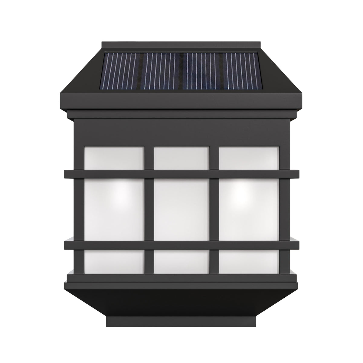 Black |#| Decorative Wall Mount Solar Powered Lighting for Decks and Fencing in Black