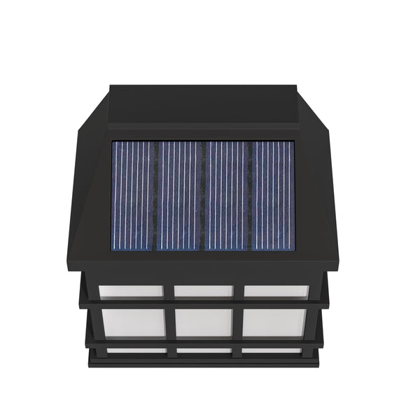 Black |#| Decorative Wall Mount Solar Powered Lighting for Decks and Fencing in Black