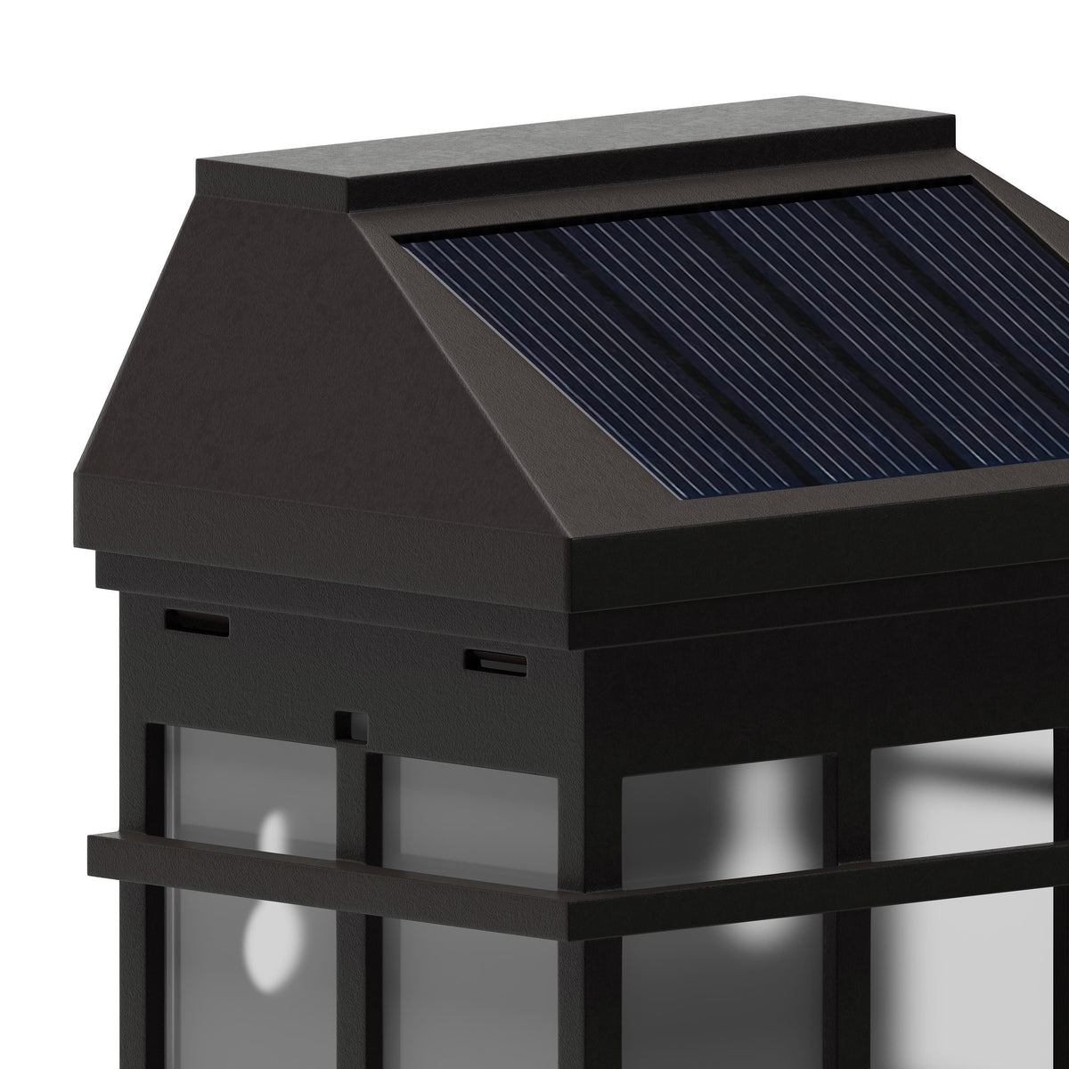 Brown |#| Decorative Wall Mount Solar Powered Lighting for Decks and Fencing in Brown