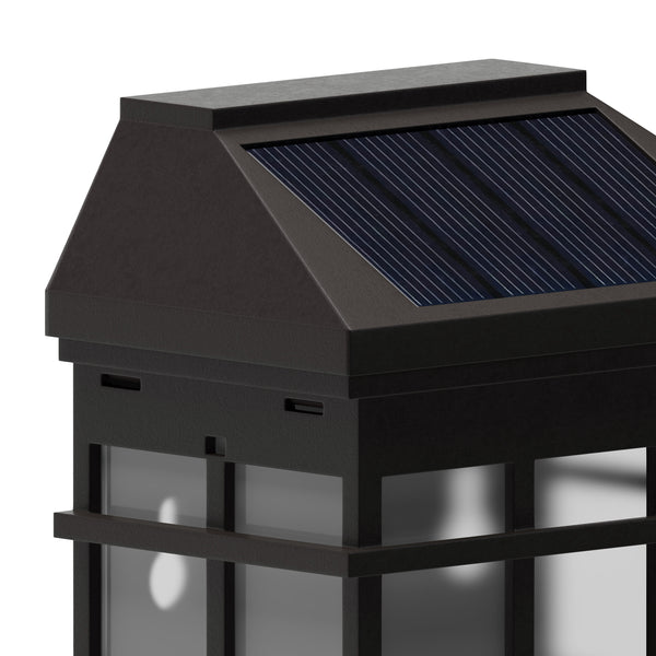 Brown |#| Decorative Wall Mount Solar Powered Lighting for Decks and Fencing in Brown