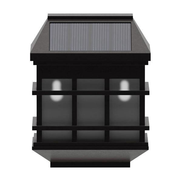 Brown |#| Decorative Wall Mount Solar Powered Lighting for Decks and Fencing in Brown