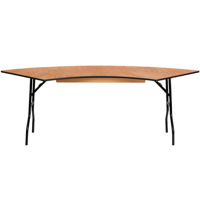 7.25 ft. x 2.5 ft. Serpentine Wood Folding Banquet Table - View 1