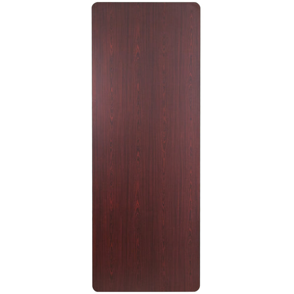 8-Foot High Pressure Mahogany Laminate Folding Banquet & Catering Table