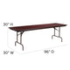 8-Foot Mahogany Melamine Laminate Folding Banquet & Catering Table