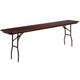 8-Foot Mahogany Melamine Laminate Folding Training/Seminar Table - Event Table