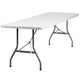 8-Foot Granite White Plastic Folding Table - Banquet / Event Folding Table