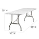 8-Foot Granite White Plastic Folding Table - Banquet / Event Folding Table