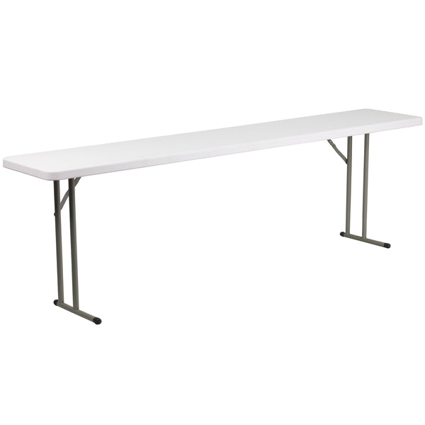 8-Foot Granite White Plastic Folding Training / Seminar Table