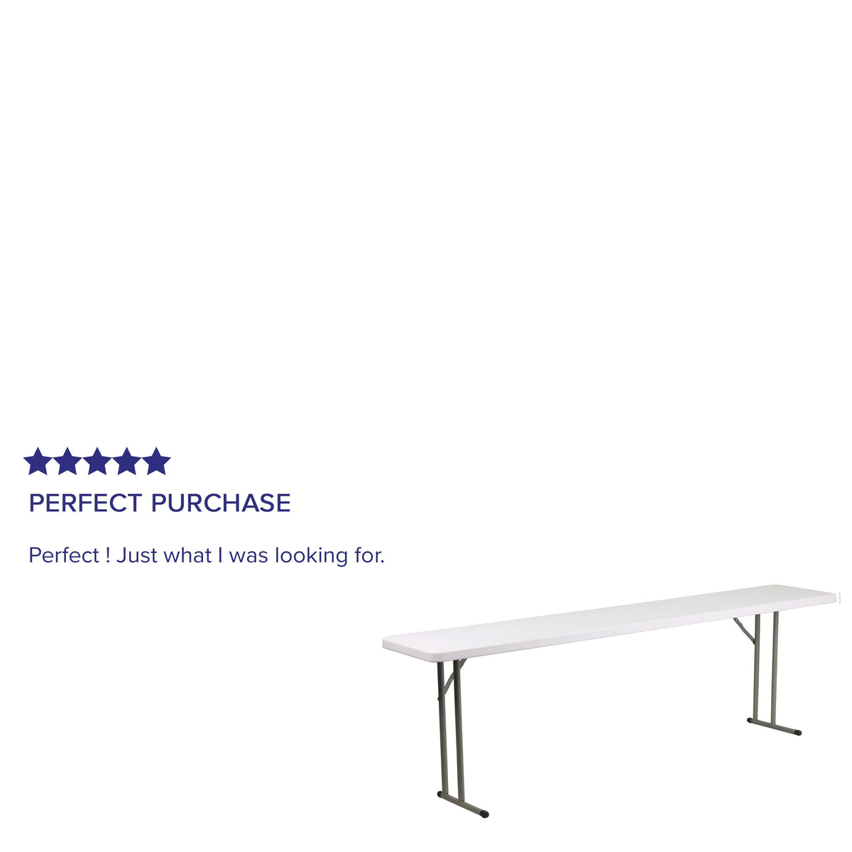 8-Foot Granite White Plastic Folding Training / Seminar Table