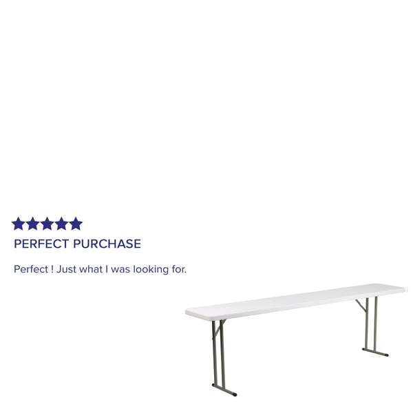 8-Foot Granite White Plastic Folding Training / Seminar Table