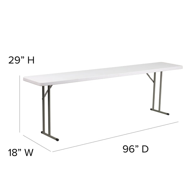 8-Foot Granite White Plastic Folding Training / Seminar Table