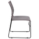 Gray |#| 881 lb. Capacity Gray Sled Base Stack Chair with Carry Handle & Air-Vent Back