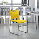 Yellow |#| 881 lb. Capacity Yellow Sled Base Stack Chair with Carry Handle & Air-Vent Back