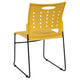 Yellow |#| 881 lb. Capacity Yellow Sled Base Stack Chair with Carry Handle & Air-Vent Back